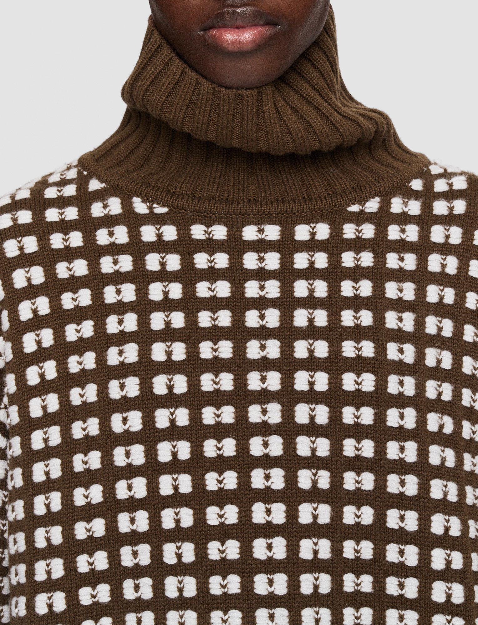 Waffle Knit High Neck Jumper - 5