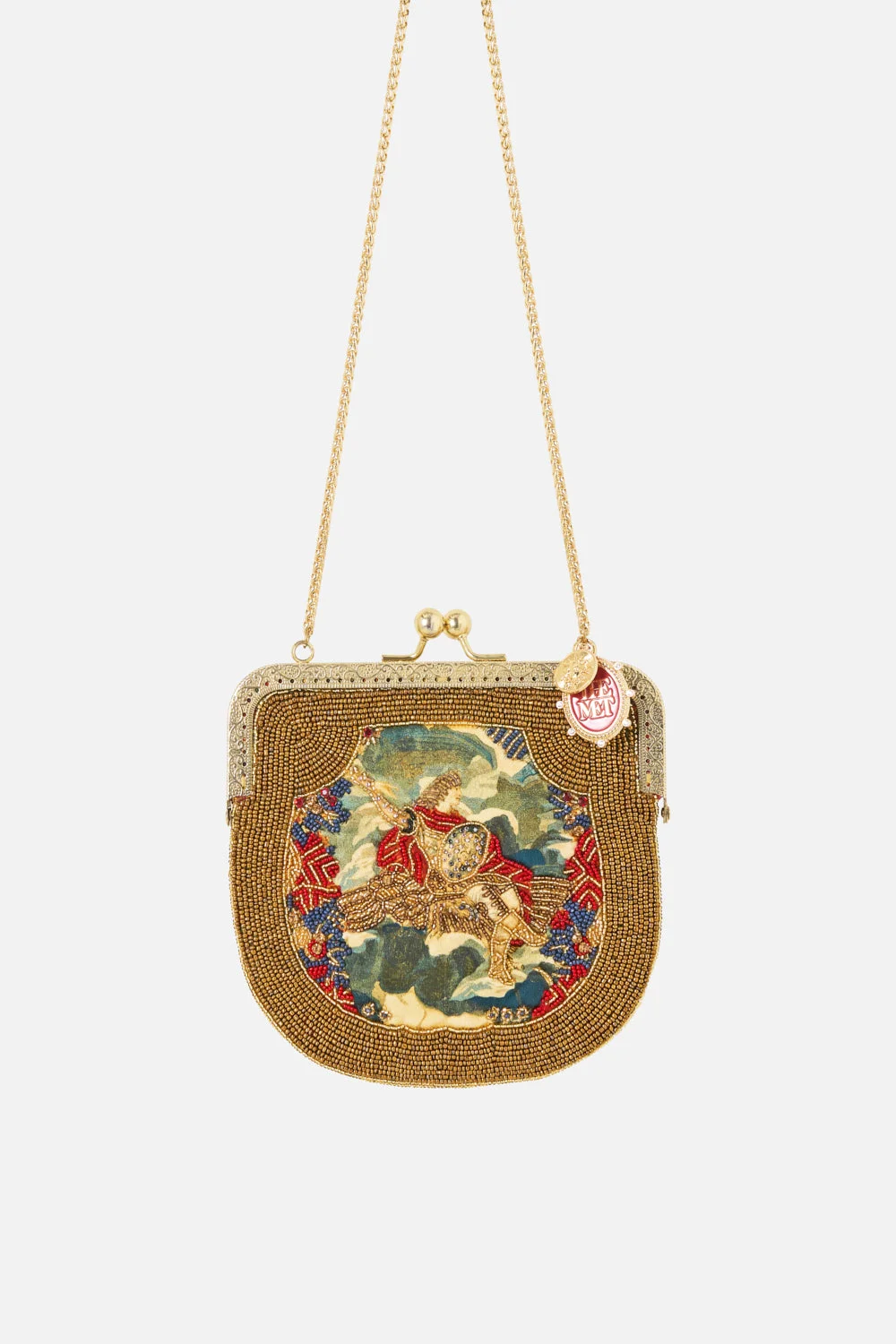 SILK POUCH WITH METAL FRAME CLOSURE MEET ME AT THE MET - 1