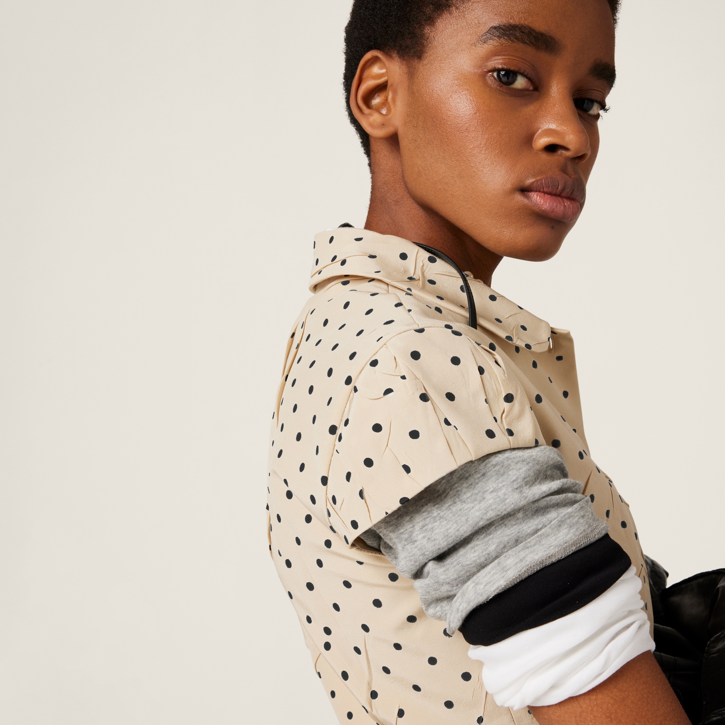 Polka-dot crepe de chine shirt - 5