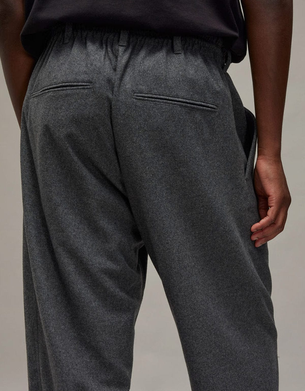 Y-3 Grey Wool Flannel Cuffed Pants - 9
