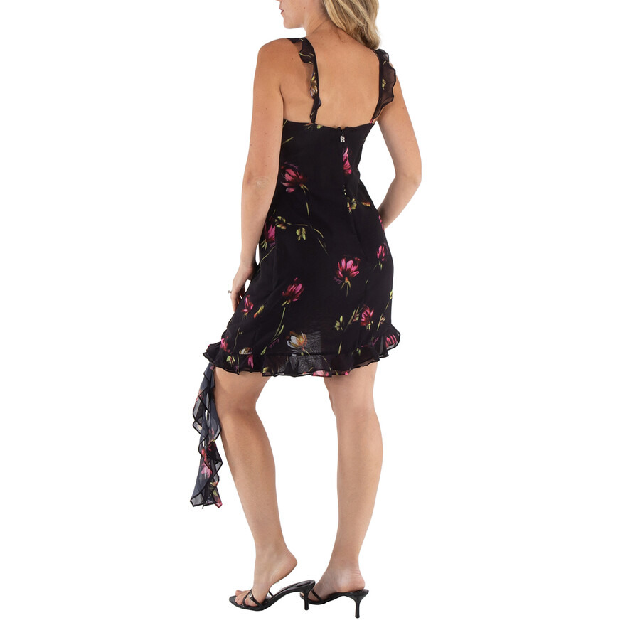 Rotate Light Assymetric Floral Print Mini Dress - 6