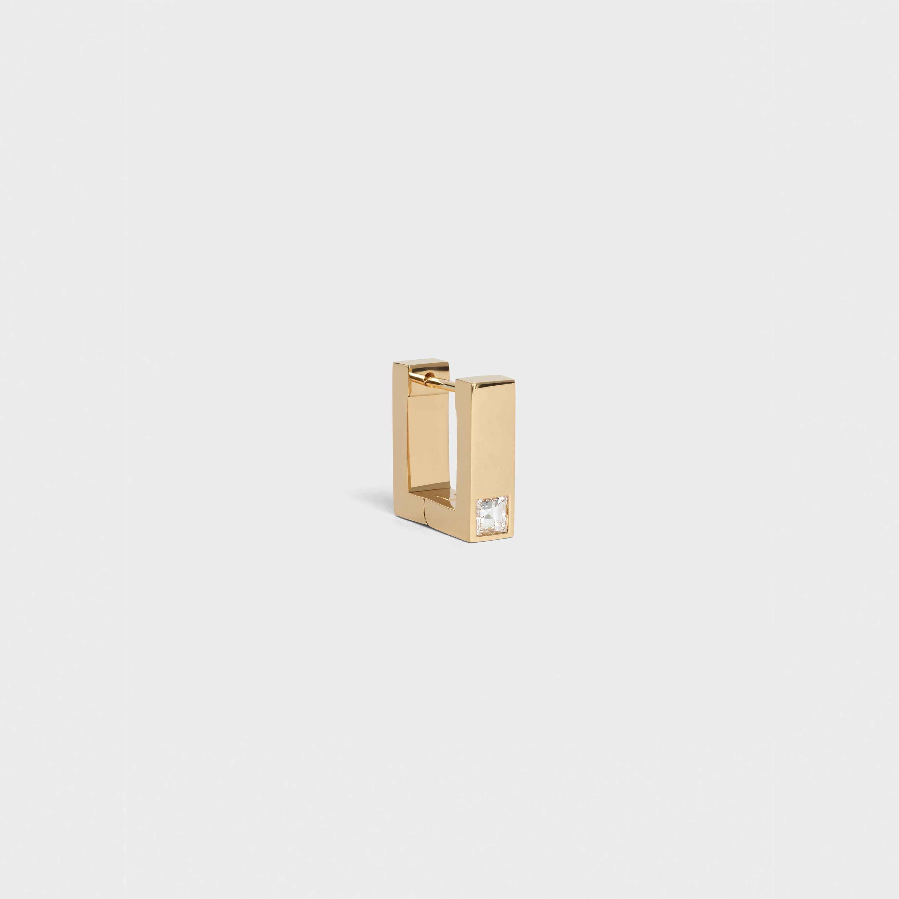 Celine Sentimental Square Earring in Yellow Gold and Diamond 2