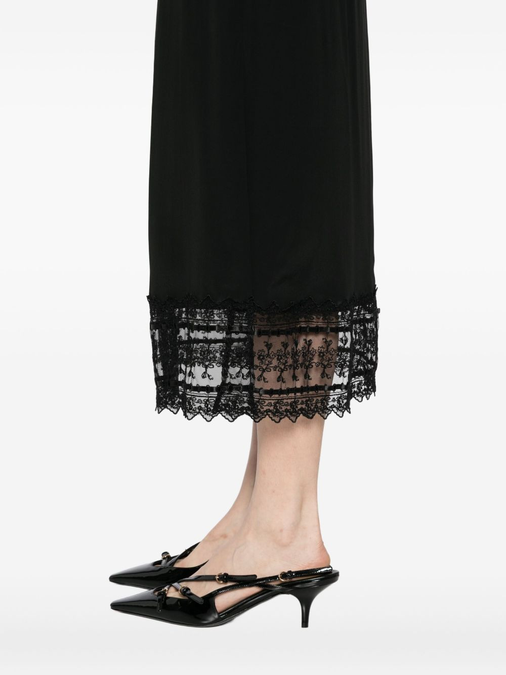 lace-hem skirt - 5