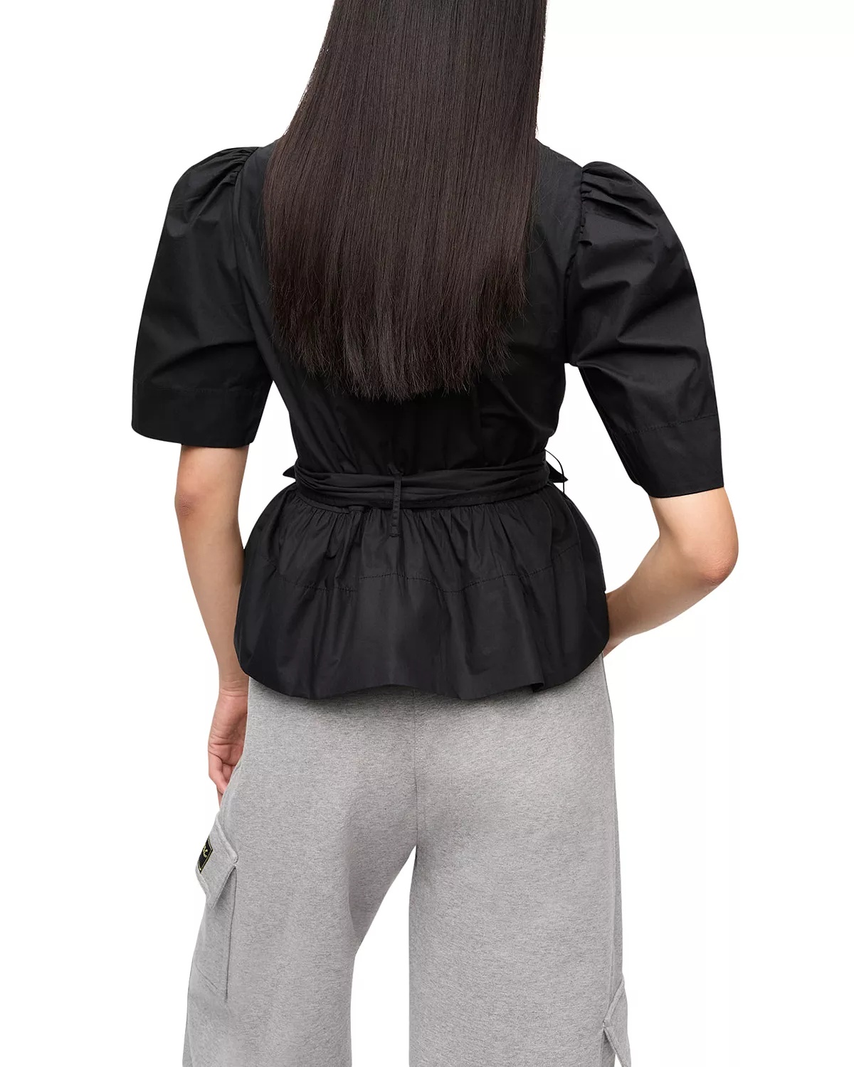 Tie Front Peplum Top - 3