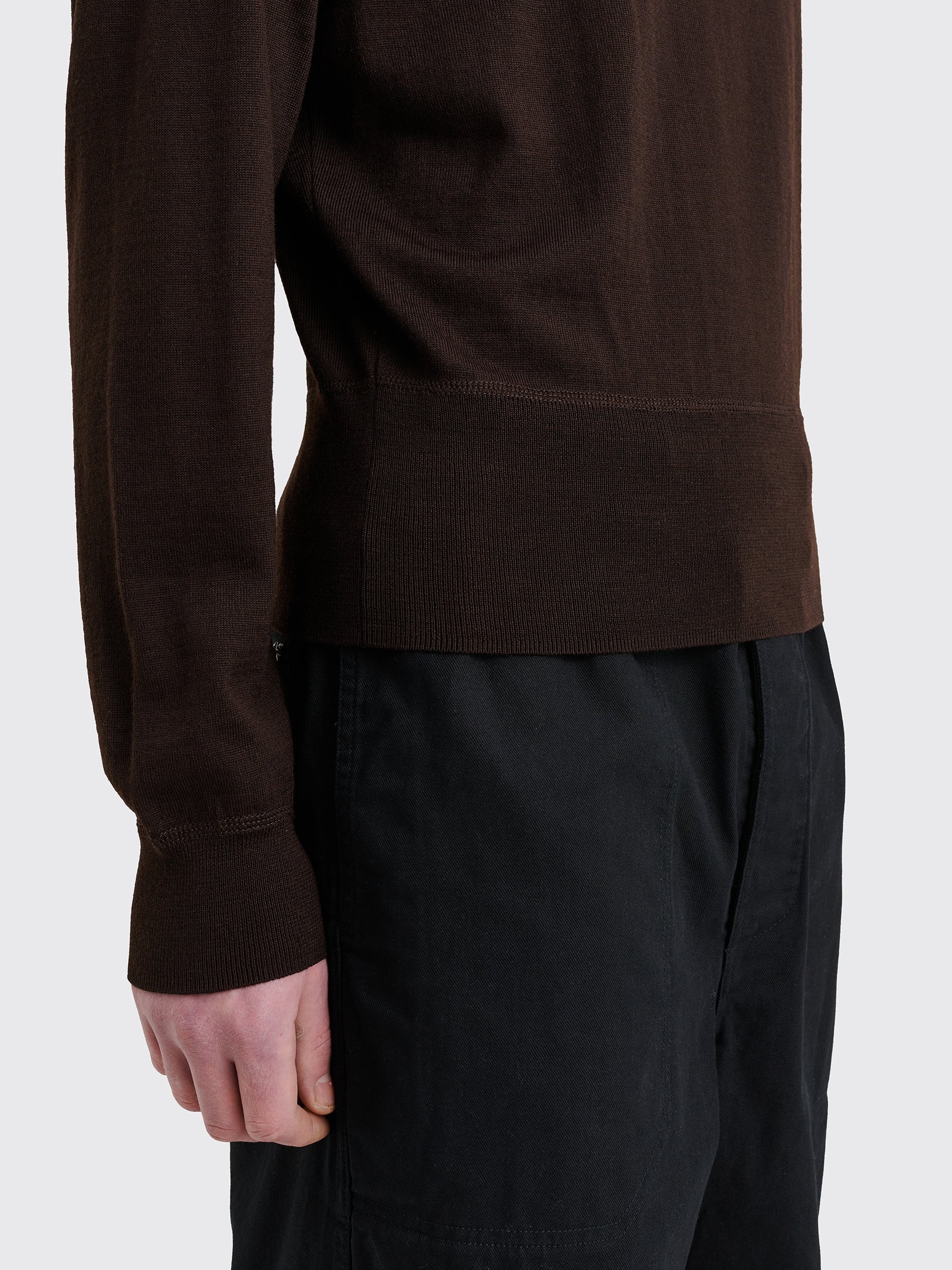 Lemaire LEMAIRE MOCK NECK JUMPER PECAN BROWN | tresbien