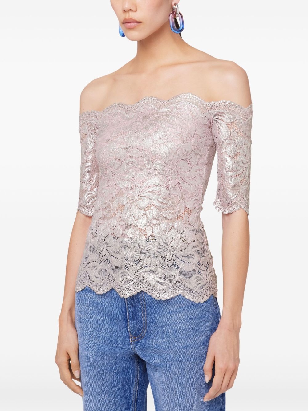 floral-lace blouse - 5