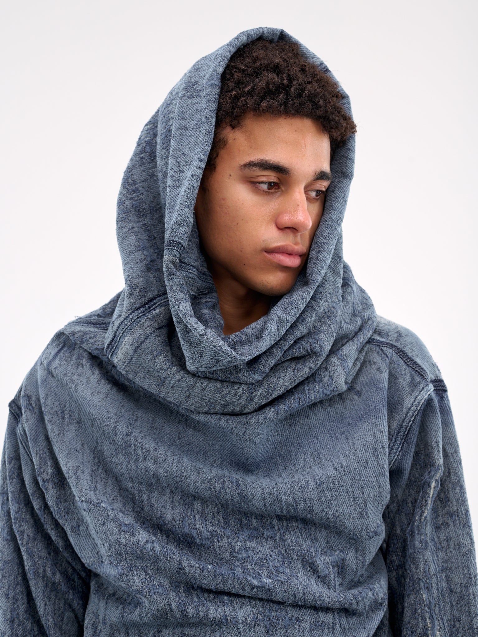 Distressed Hooded Sweater - 4