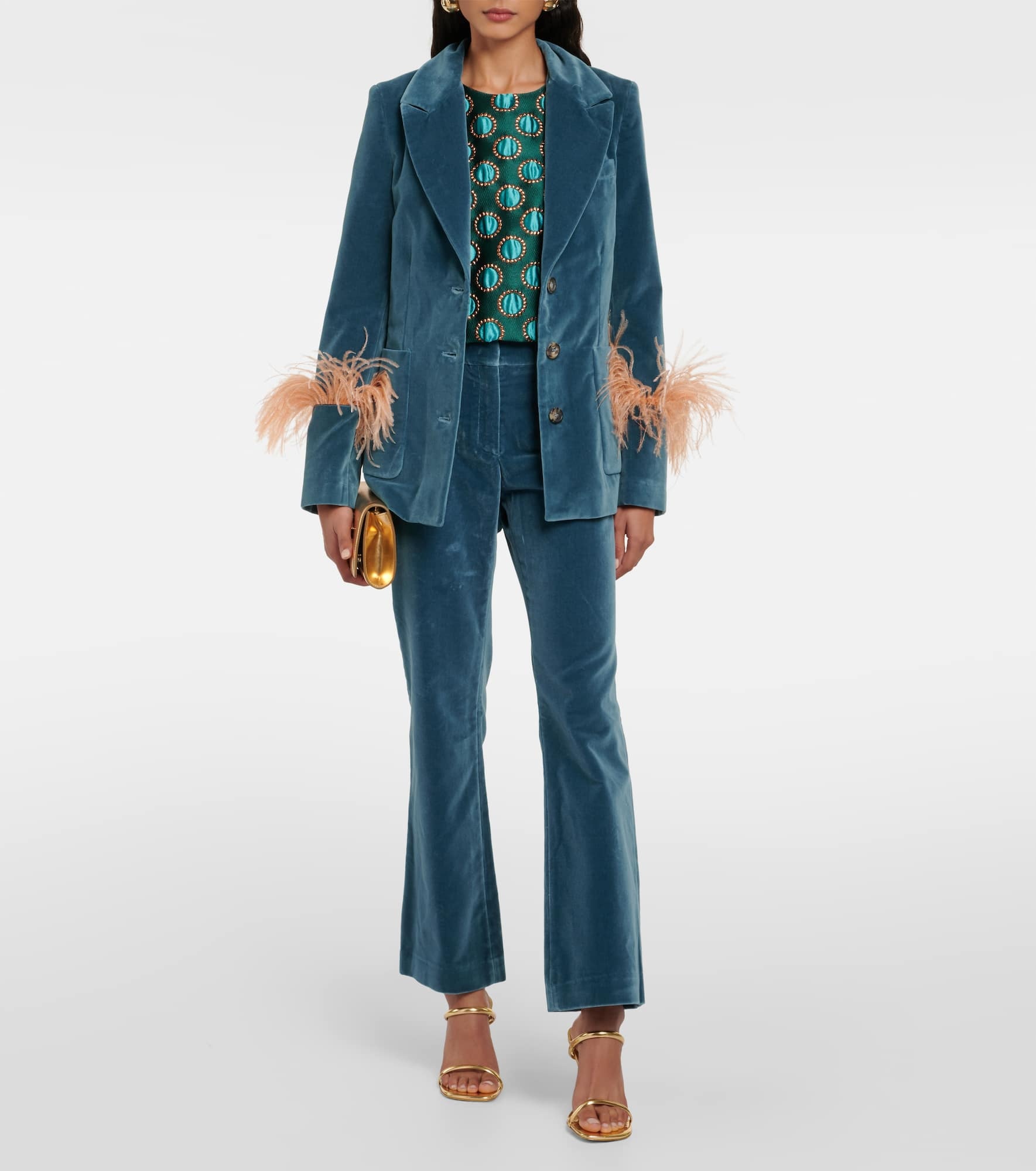24/7 cotton velvet flared pants - 2