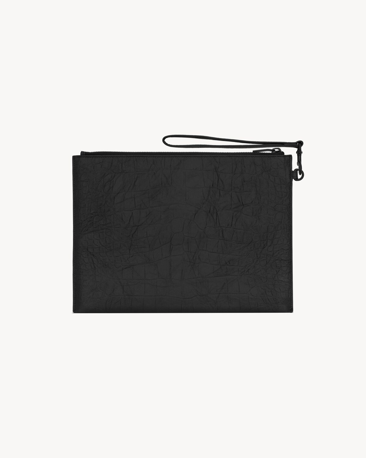 CASSANDRE ZIPPED TABLET HOLDER IN CROCODILE-EMBOSSED LEATHER - 2