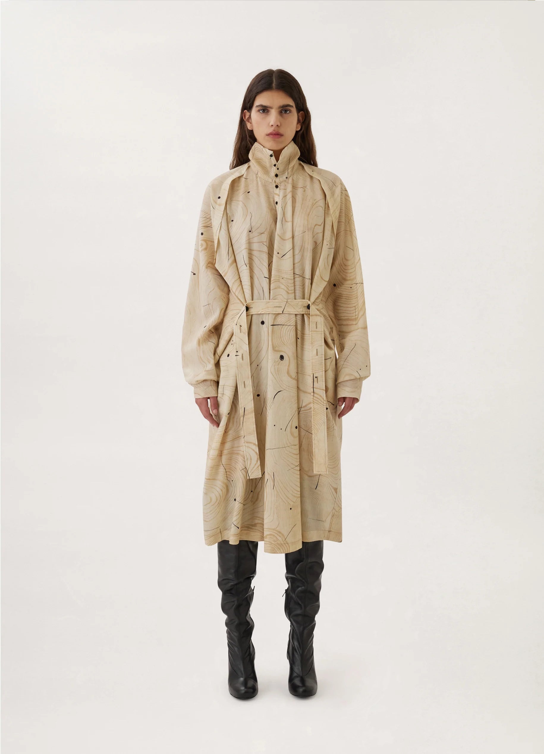 BELTED TILTED DRESS
WOOD WOOL PRINT - 3