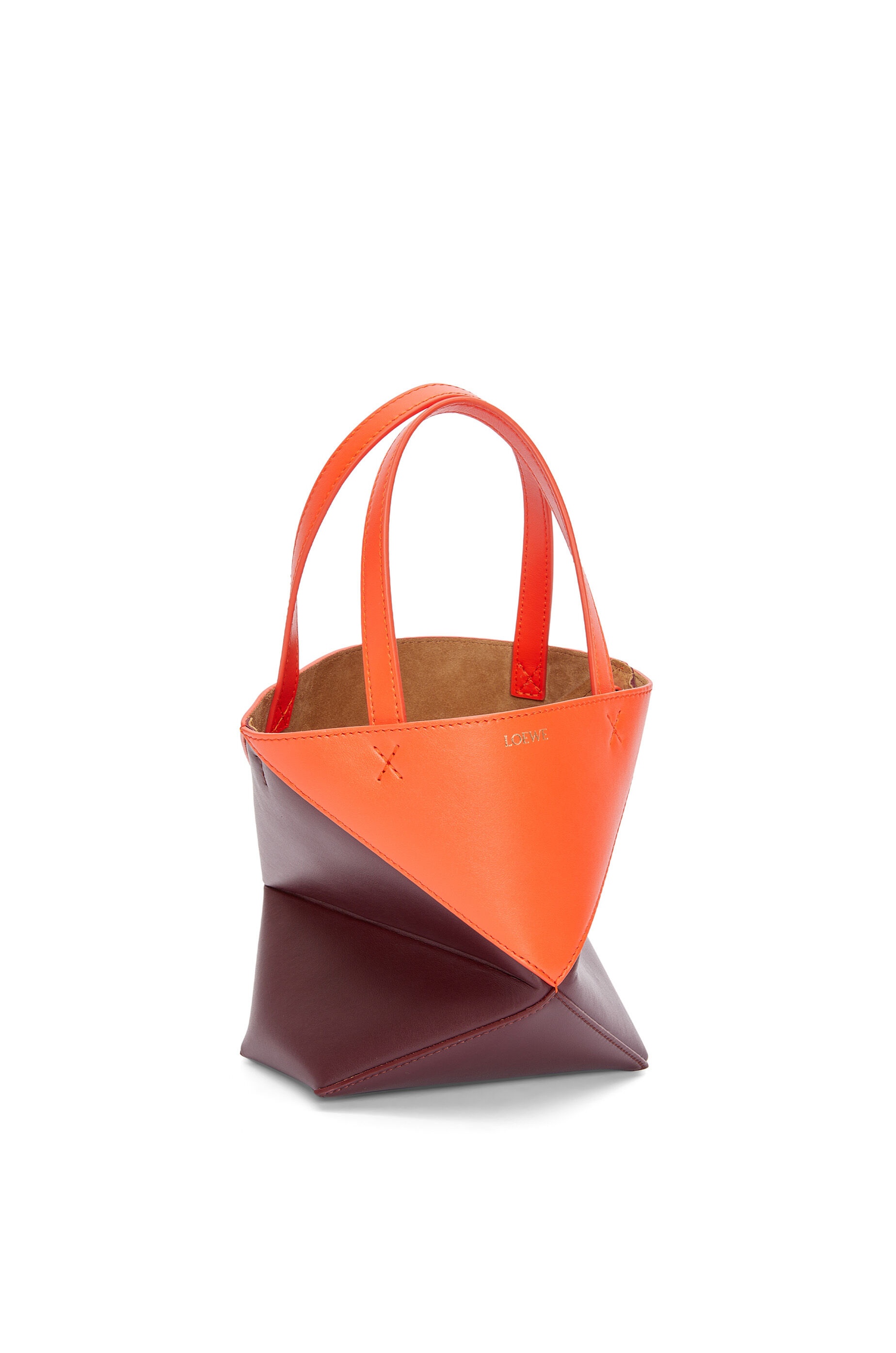Mini Puzzle Fold Tote in shiny calfskin 2
