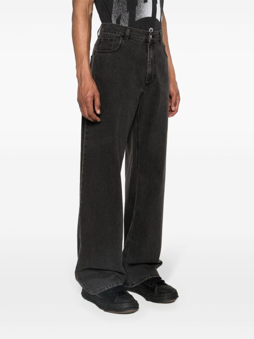 buckle-detailed straight-leg jeans - 3