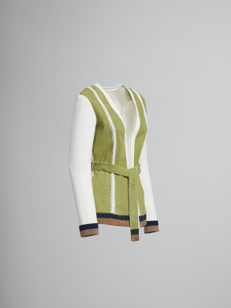 Marni SUEDE NATURAL NAPPA KNIT CARDIGAN outlook