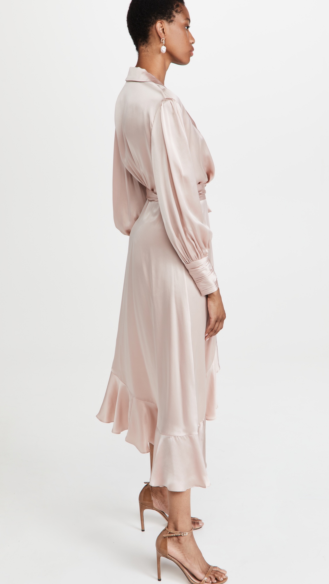 Silk Wrap Midi Dress - 3