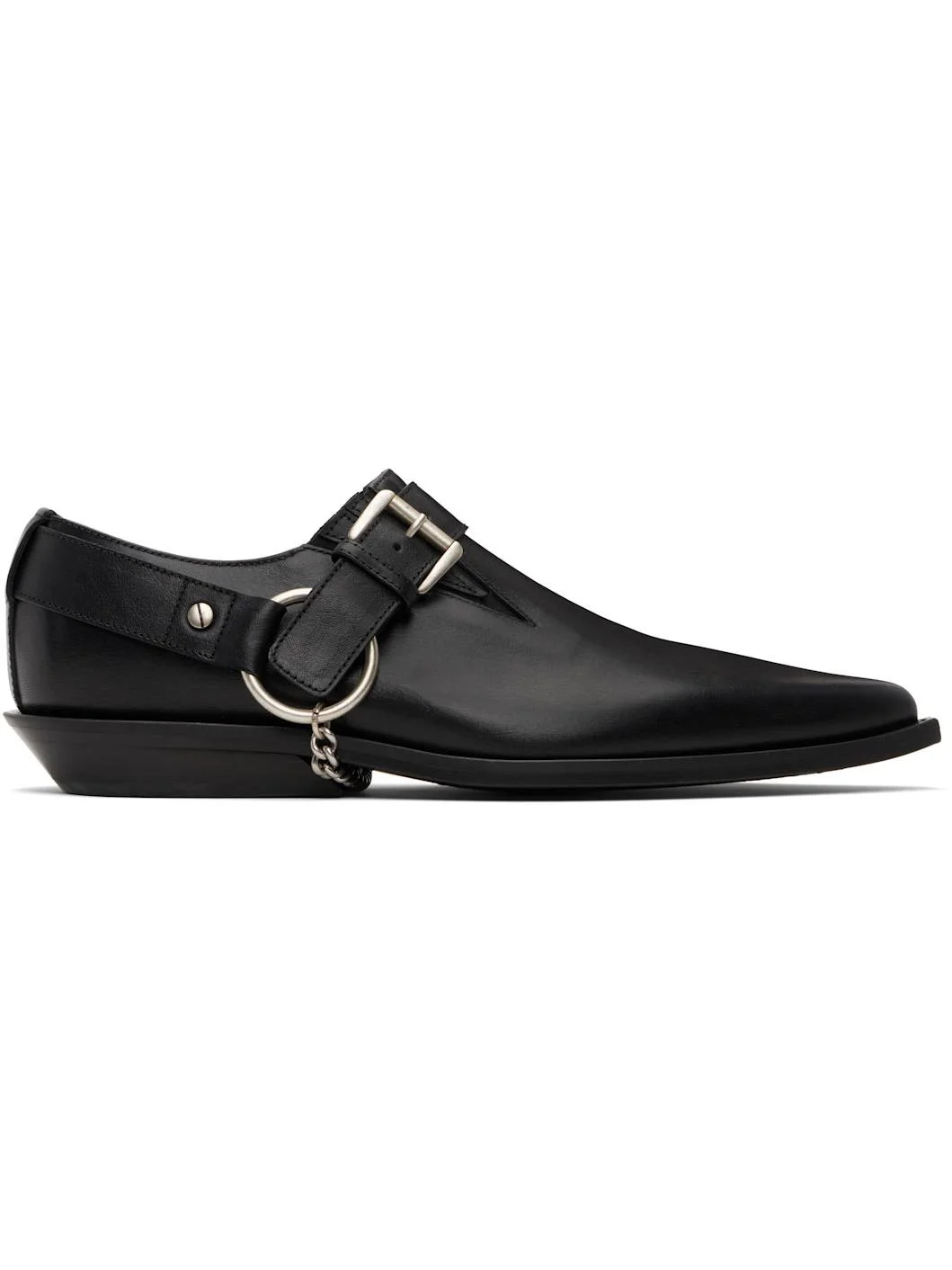 Black Danby Pointy Cowboy Loafers - 1