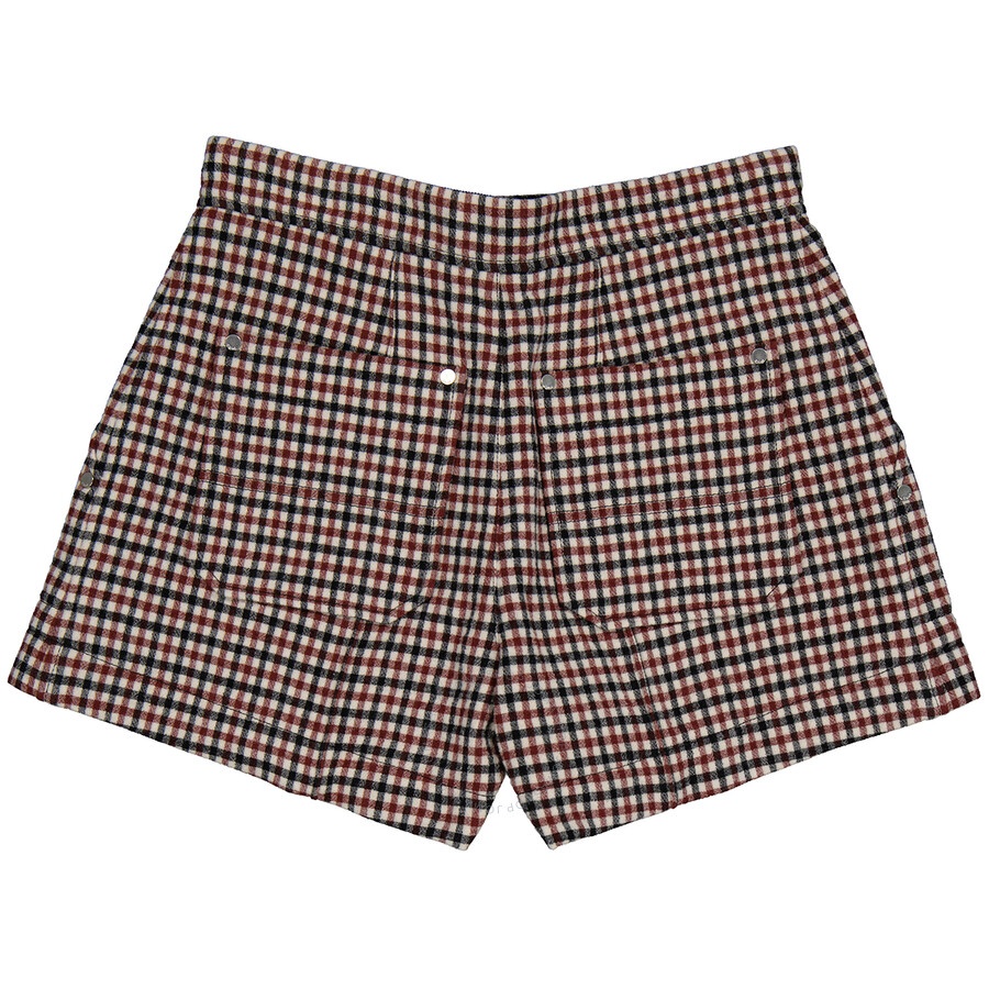Chloe Ladies High-rise A-line Checked Wool-blend Shorts, Brand Size 38 (US Size 6) - 2