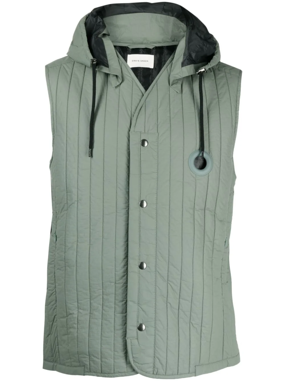 quilted hooded gilet - 1