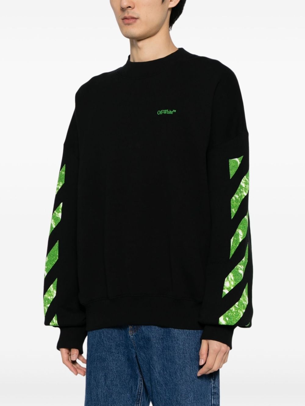 Diag-stripe cotton sweatshirt - 4