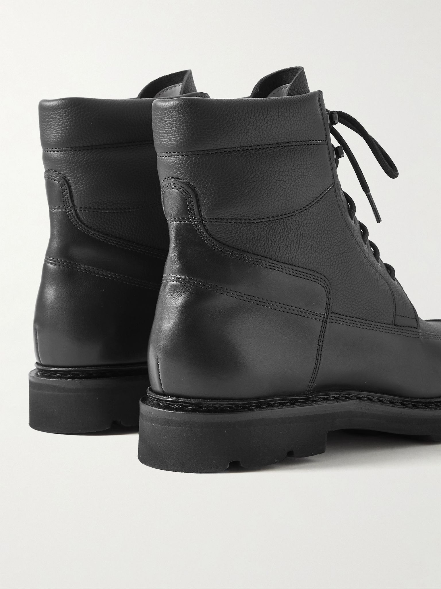 Weekend Panelled Leather Boots Black - 5