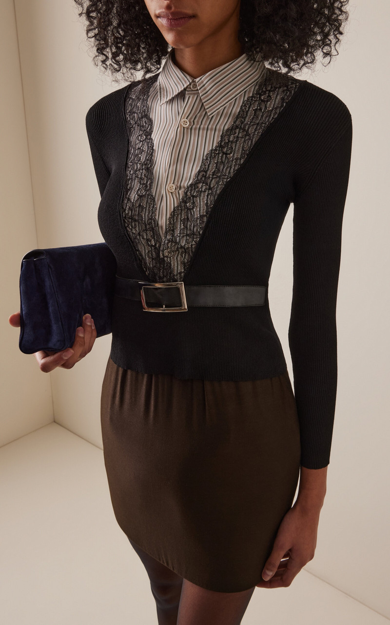 MARIE ADAM-LEENAERDT All In Wool-Layered Cotton Shirt stripe outlook
