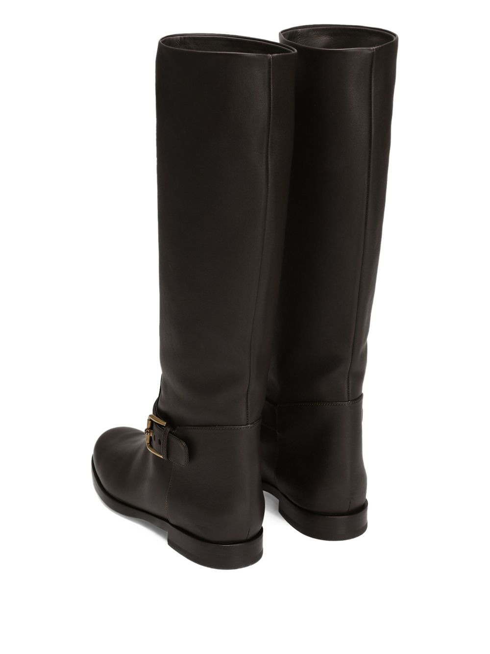 buckle-strap leather boots - 3