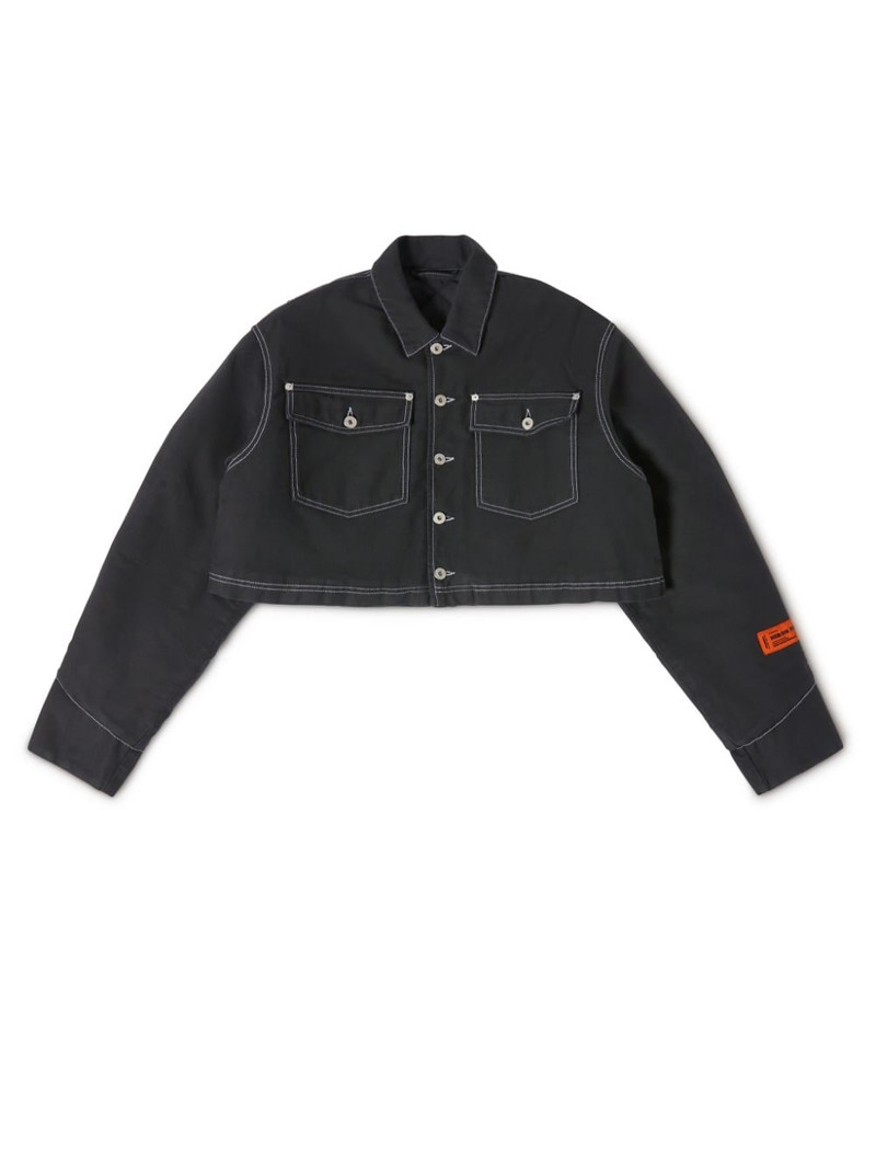 White Stitch Crop Jacket 1