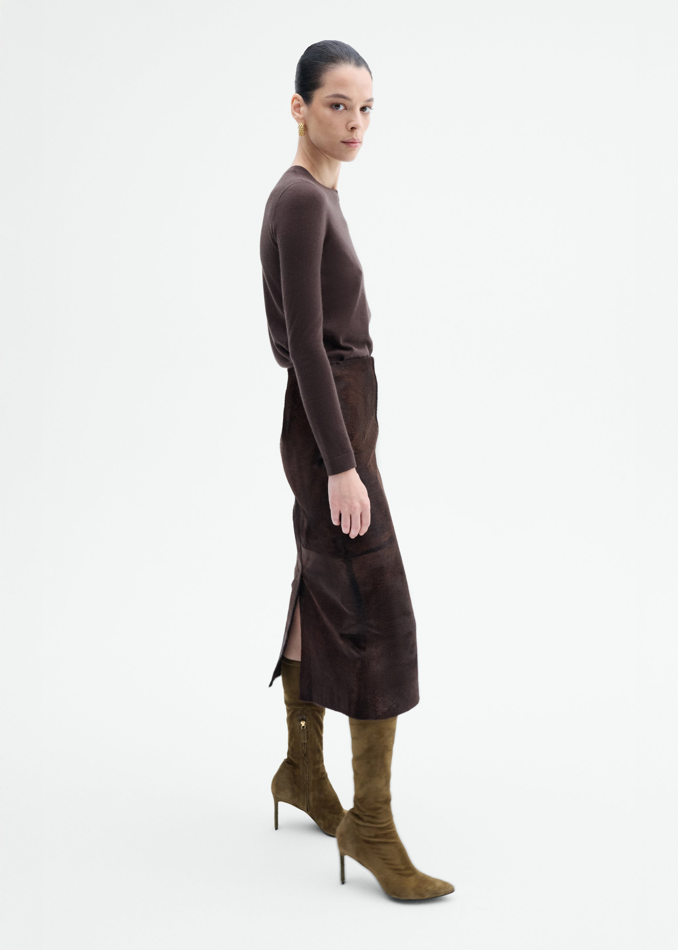 Pencil Skirt in Calf Hair - 4