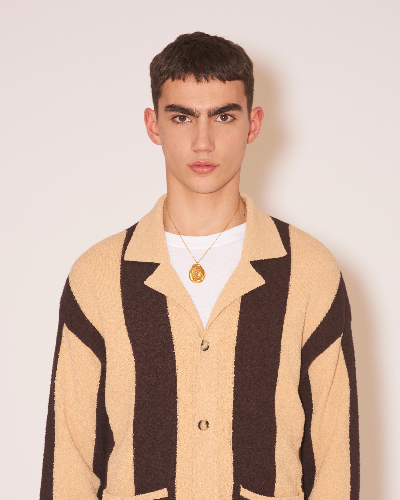 SAL - Terry-knit long-sleeve knit - Brown/apricot - 5
