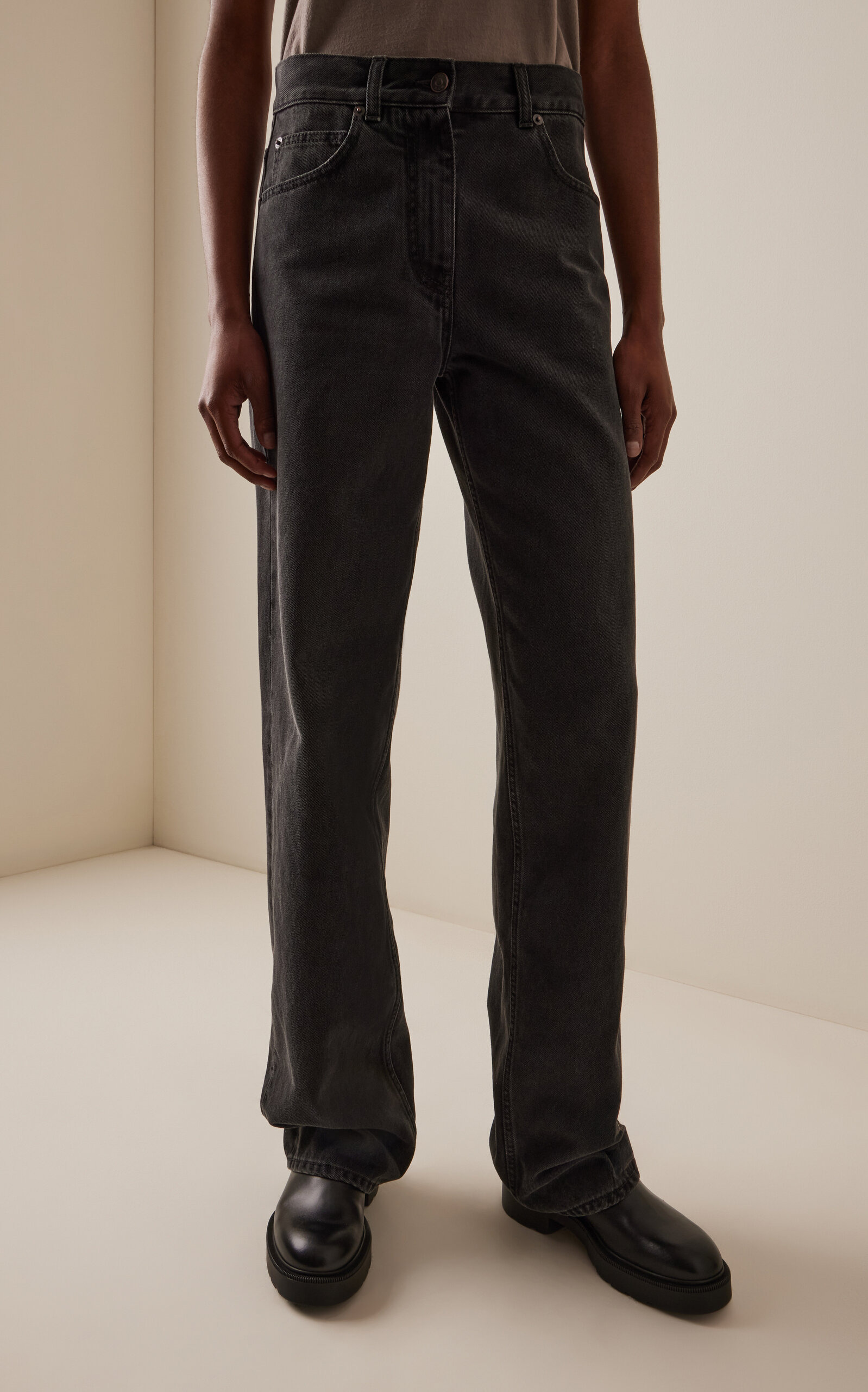 Clair Mid-Rise Straight-Leg Jeans black - 3