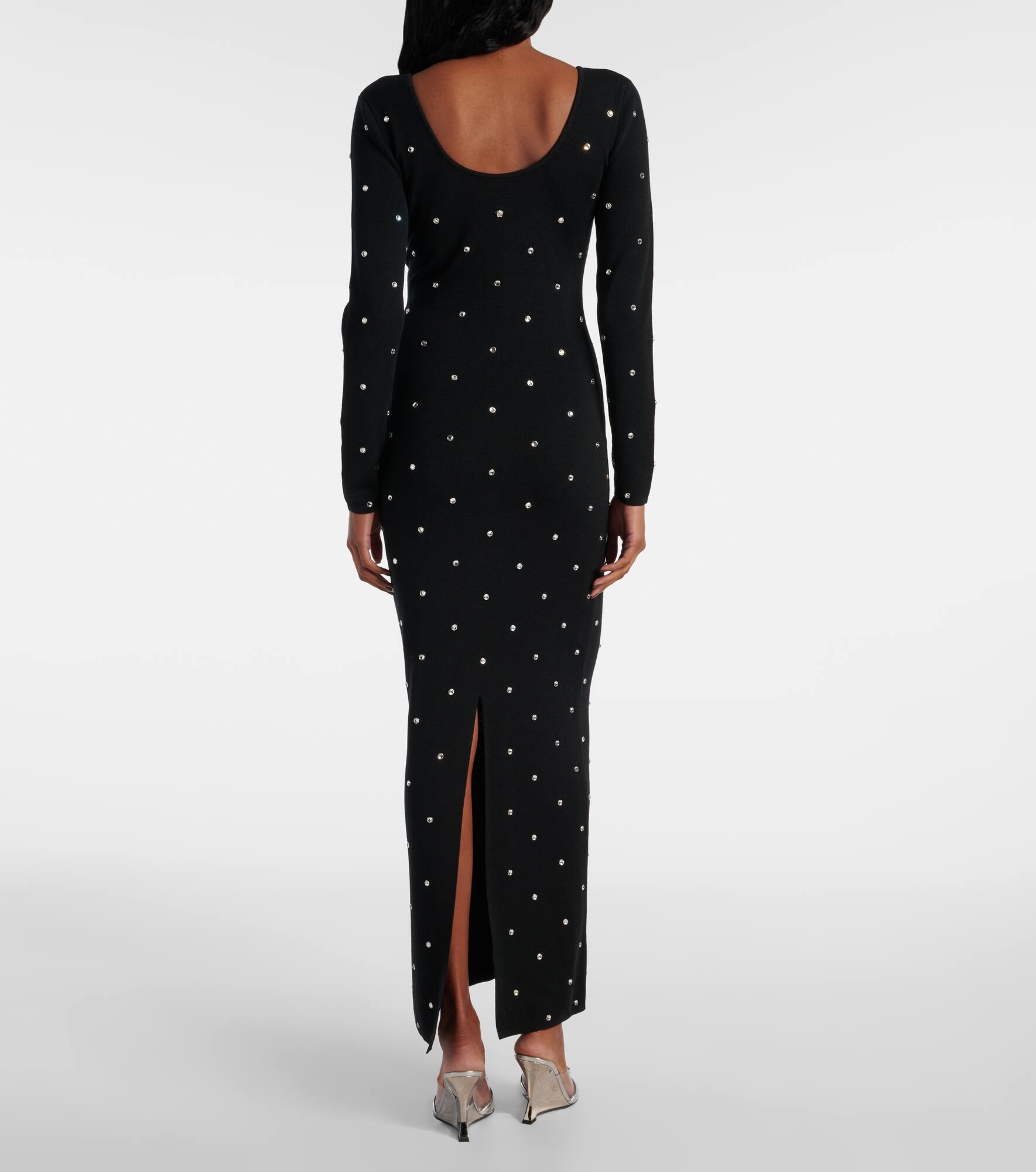 Crystal-embellished virgin wool midi dress - 3