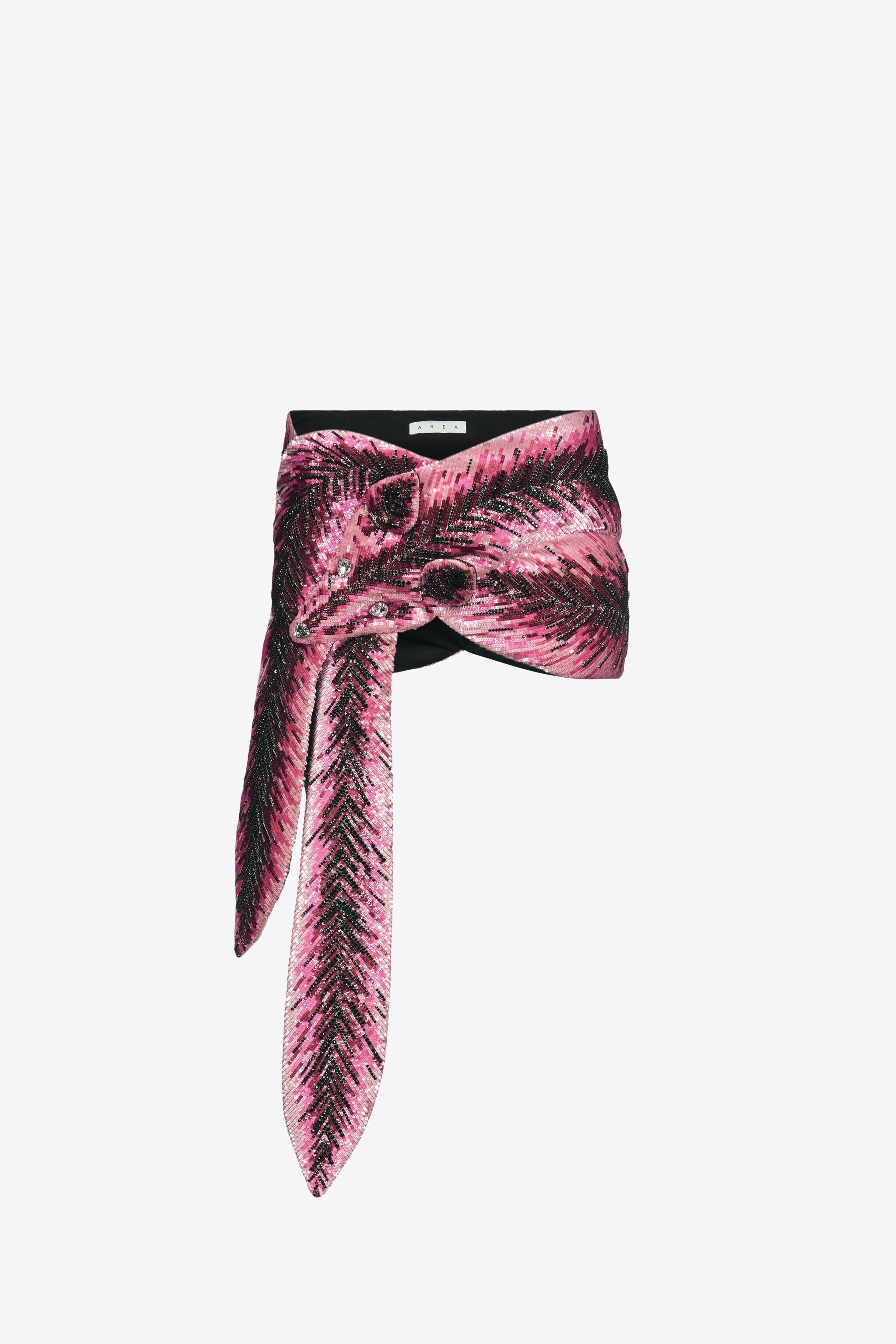 EMBROIDERED CRYSTAL PAILLETTE FOX MINI SKIRT - 1