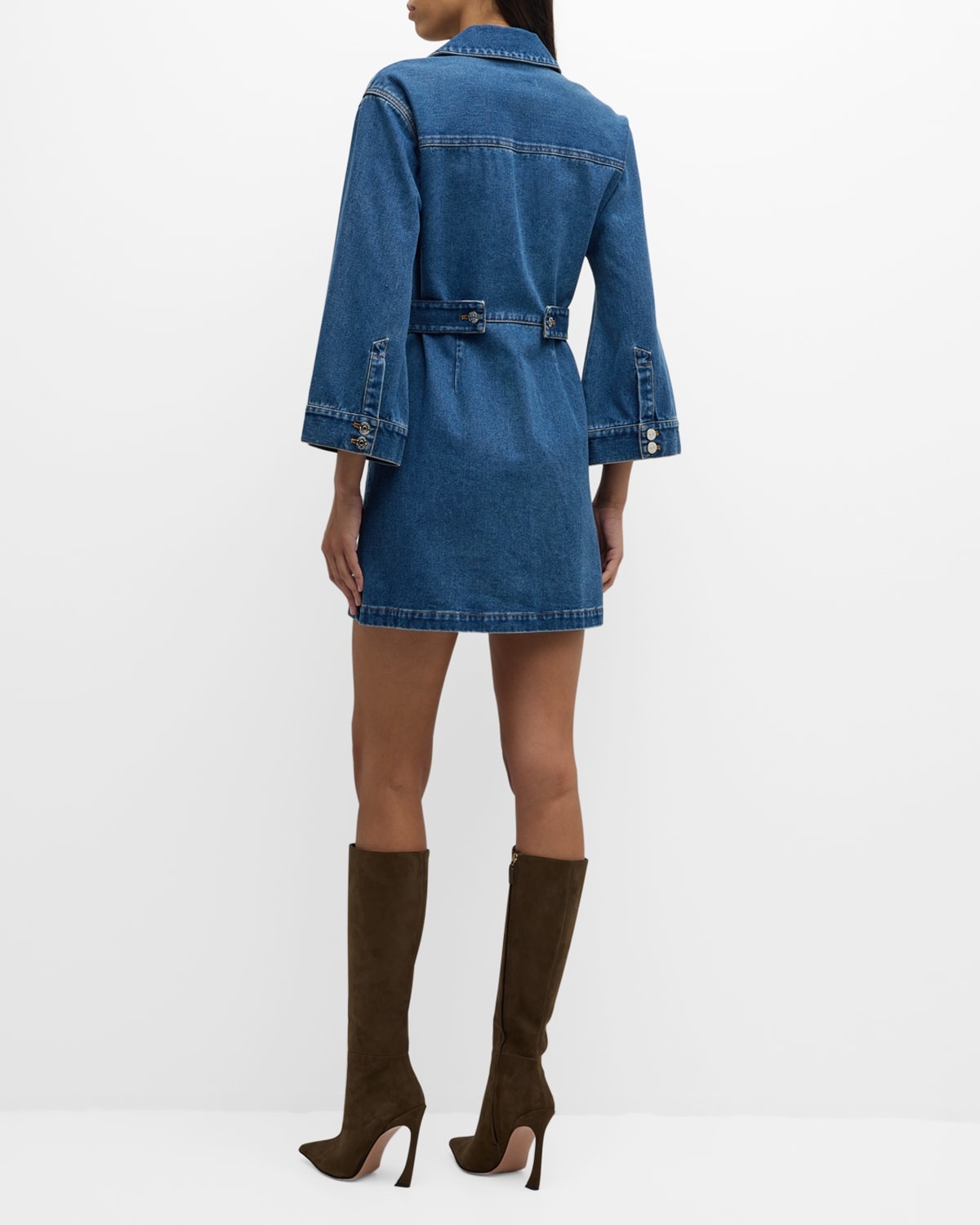 Mckinley Button-Front Denim Mini Dress - 4