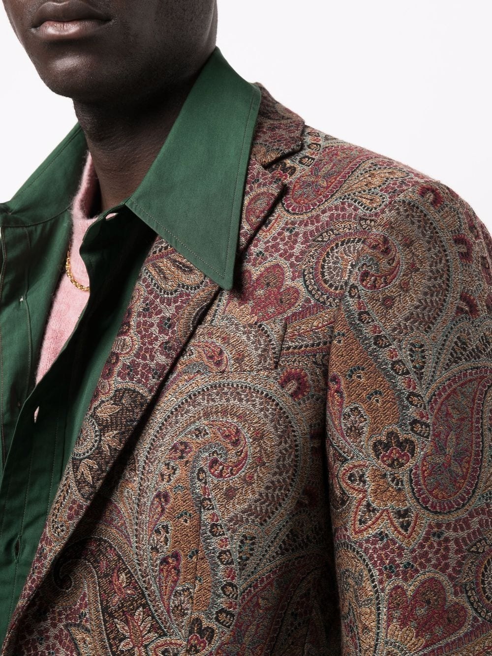 paisley jacquard blazer - 5