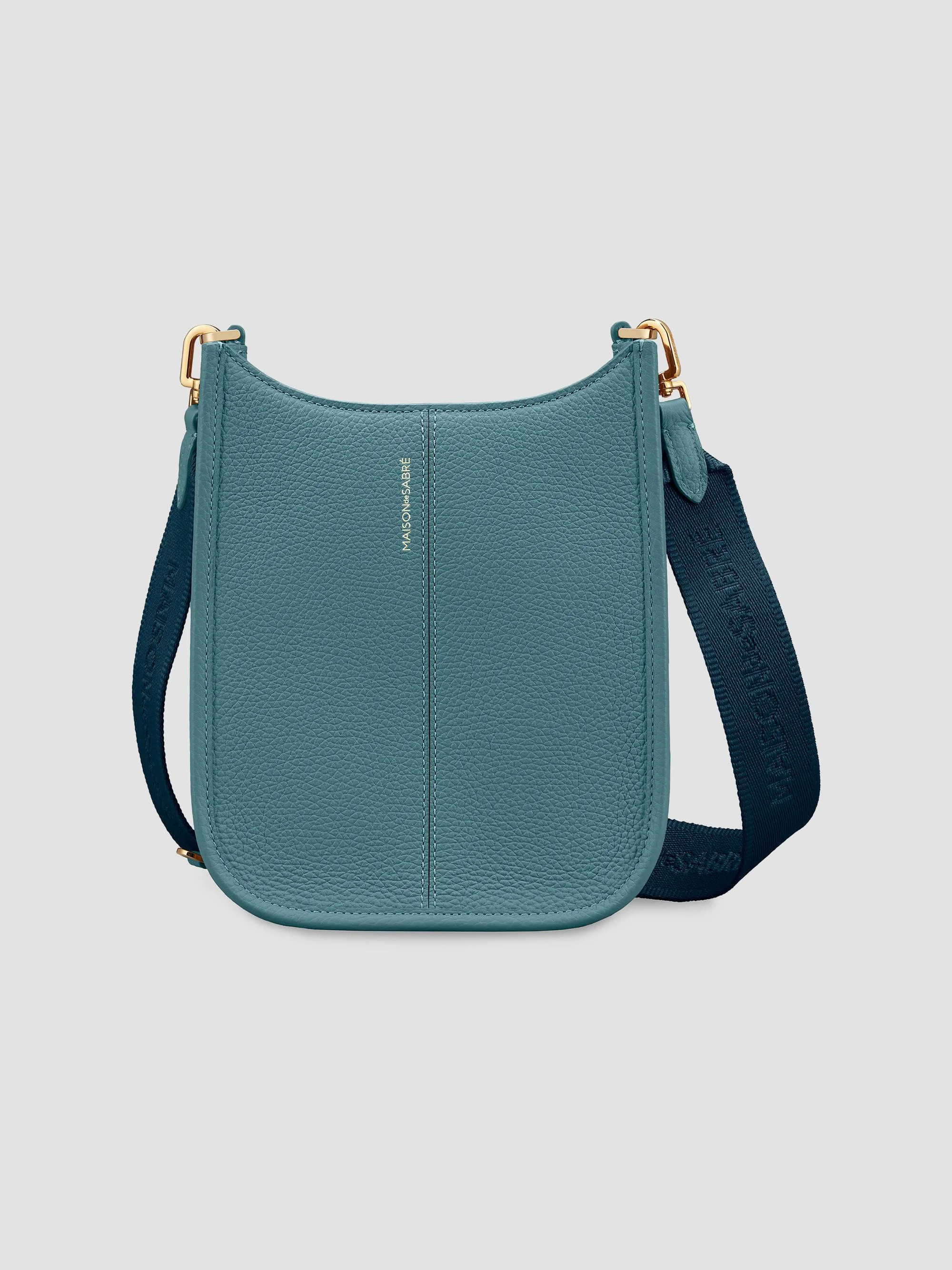 Women's Mini Leather Saddle Bag - Bondi Blue - 1