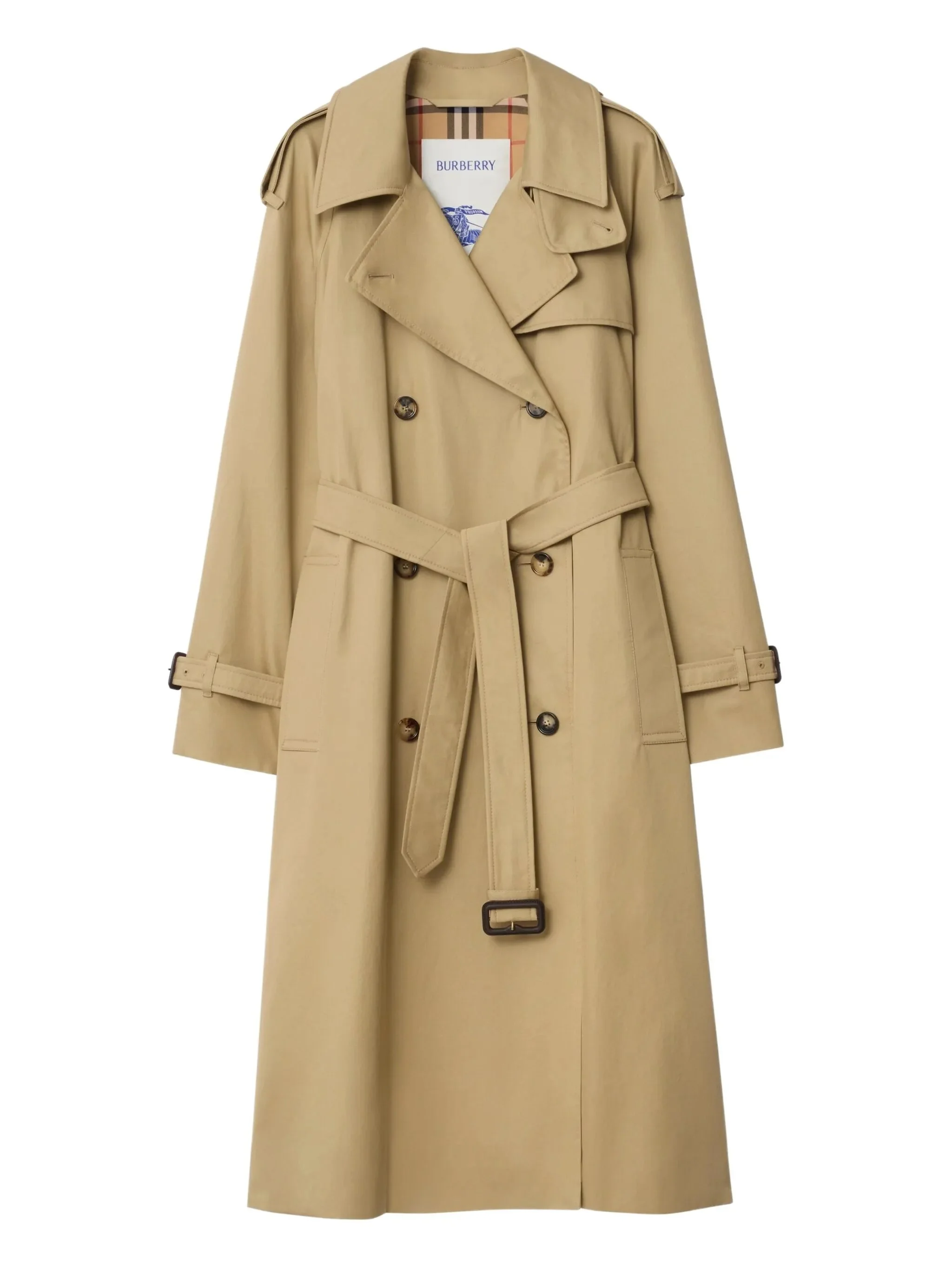double-breasted belted trench coat - 1