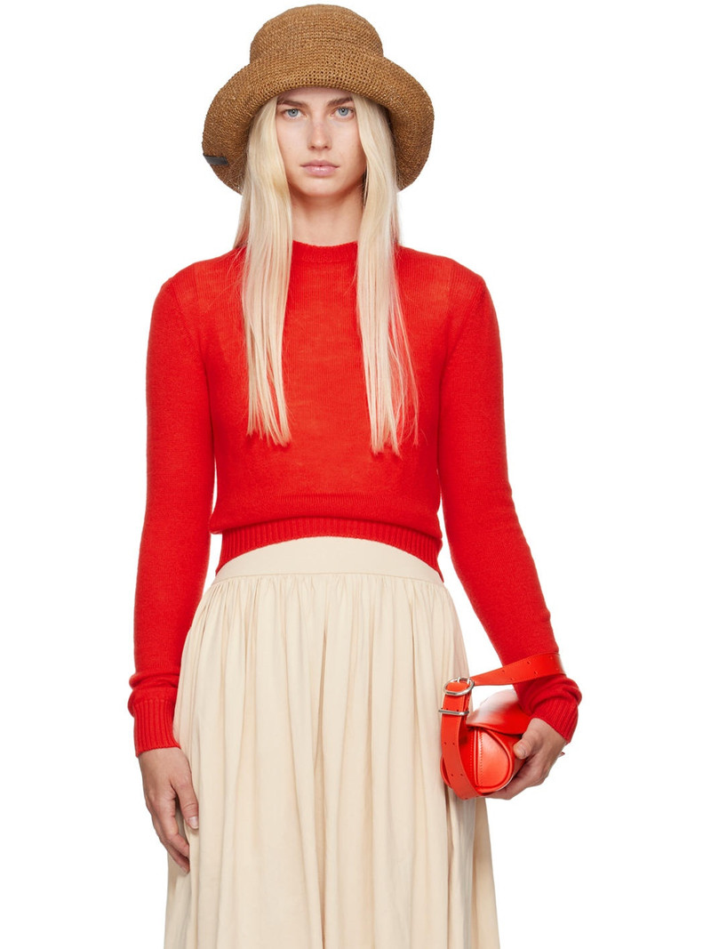 Red Cropped Sweater - 1