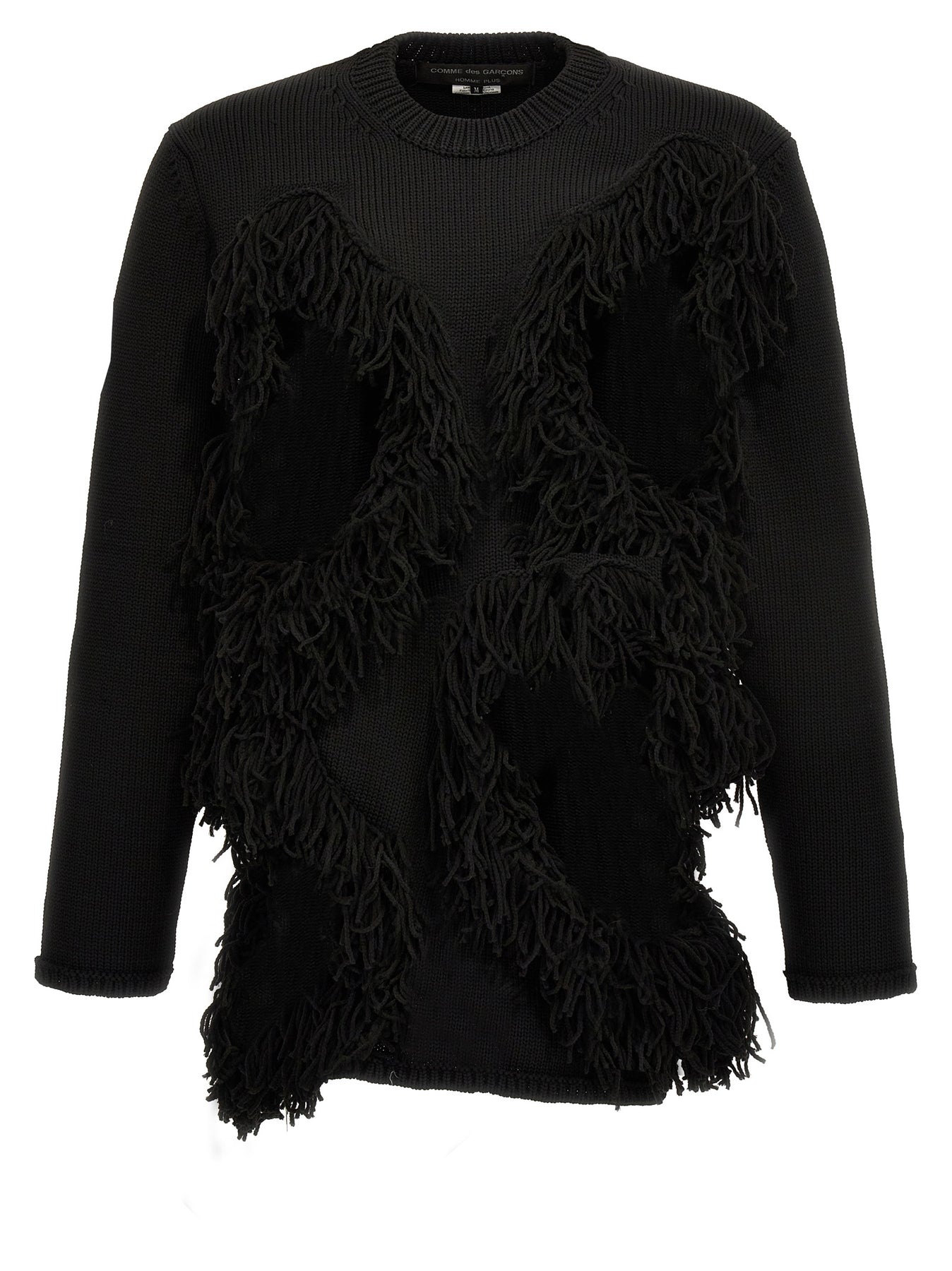 Cut-Out And Fringed Sweater Sweater, Cardigans Black - 1