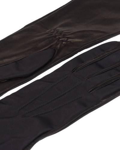 Prada Long nylon and leather gloves outlook