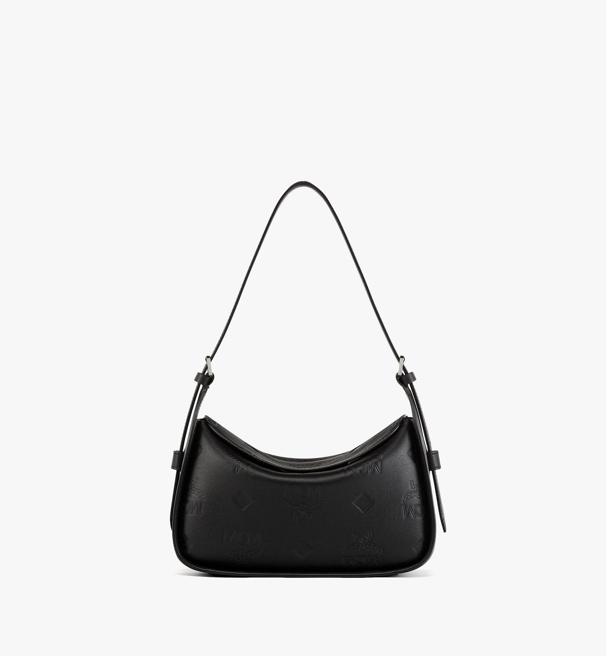 Aren Flap Hobo Bag in Embossed Monogram Leather - 1