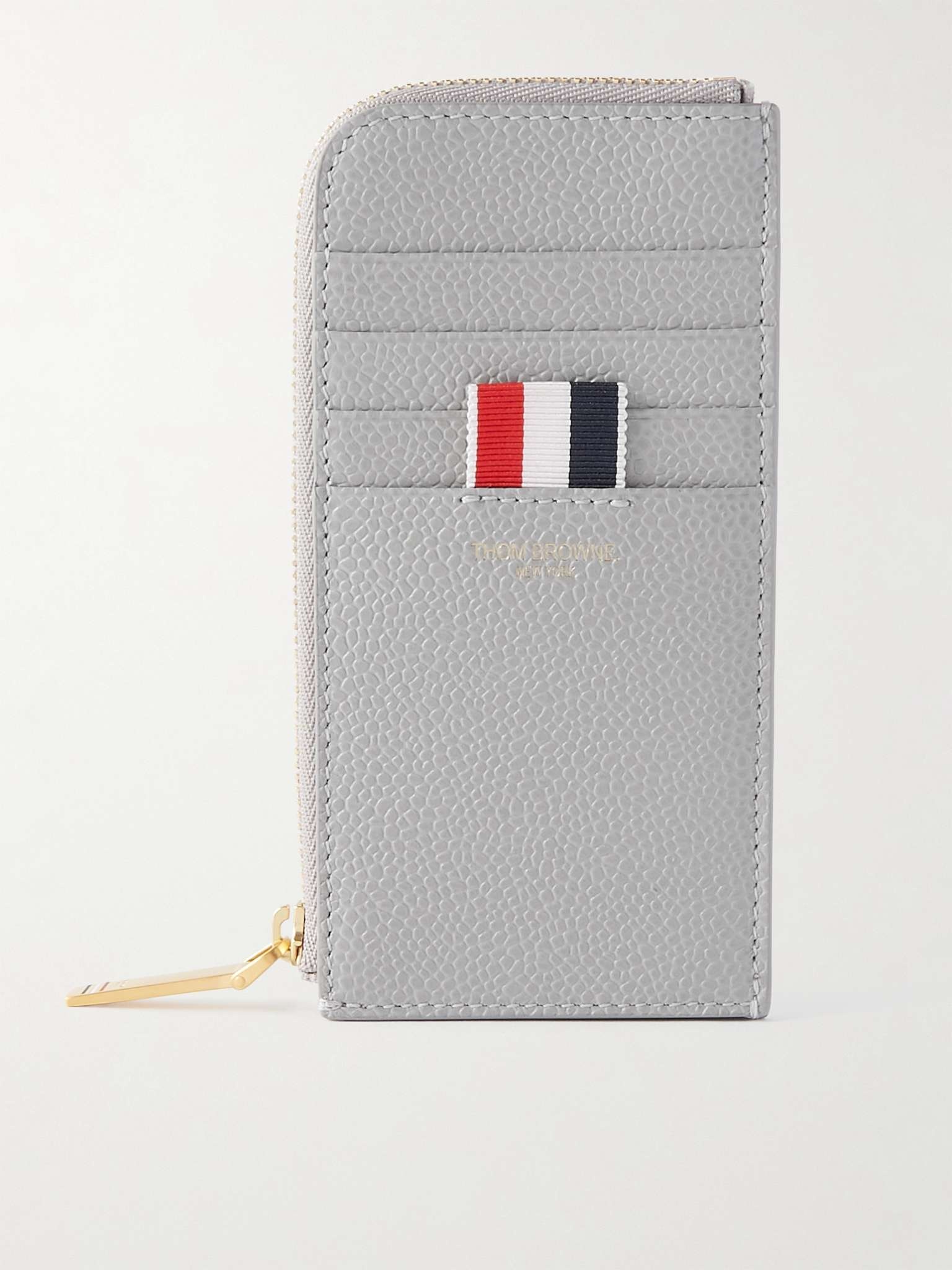 Striped Pebble-Grain Leather  Zip-Around Wallet - 1