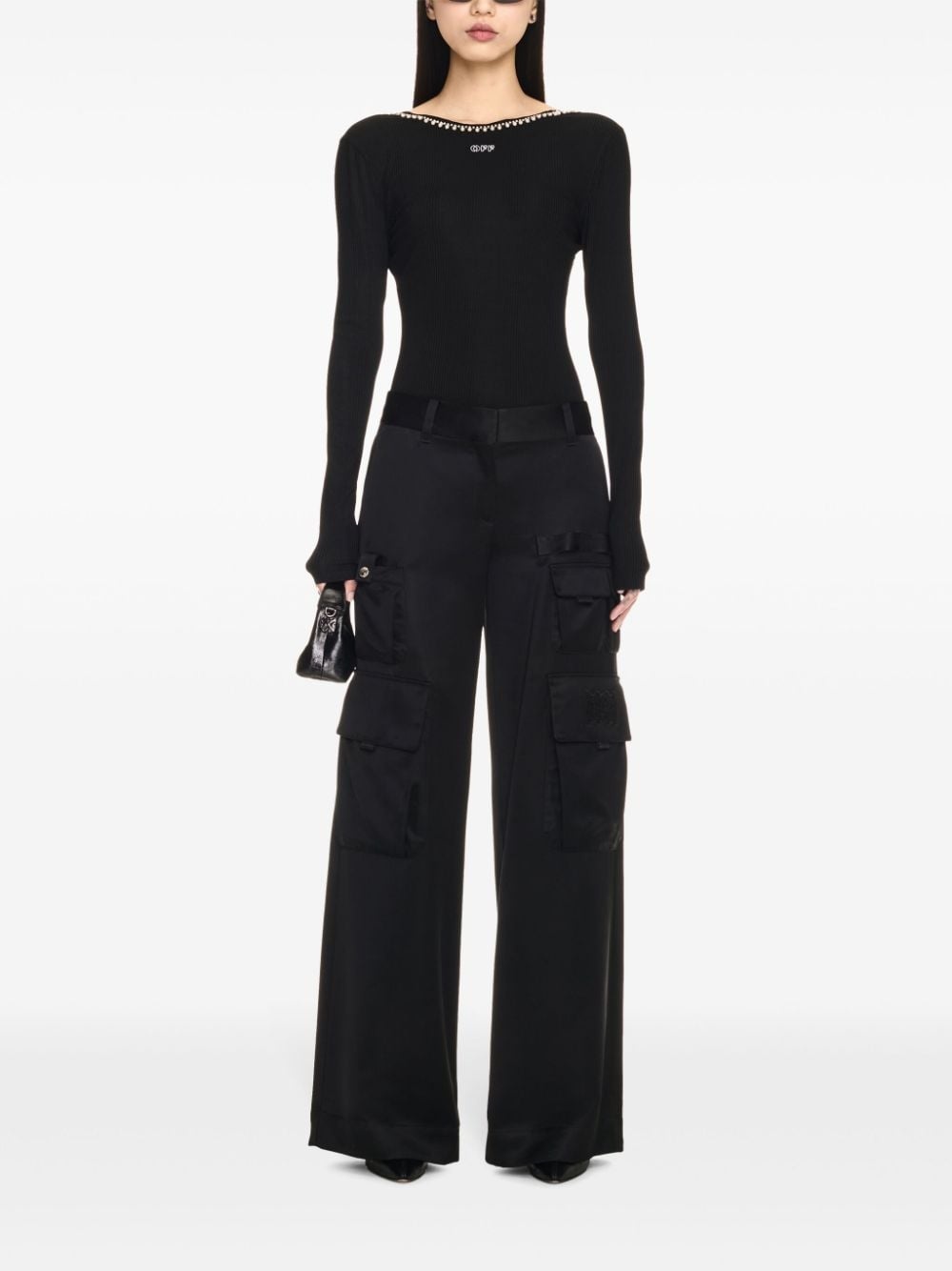 logo-embroidered top - 2