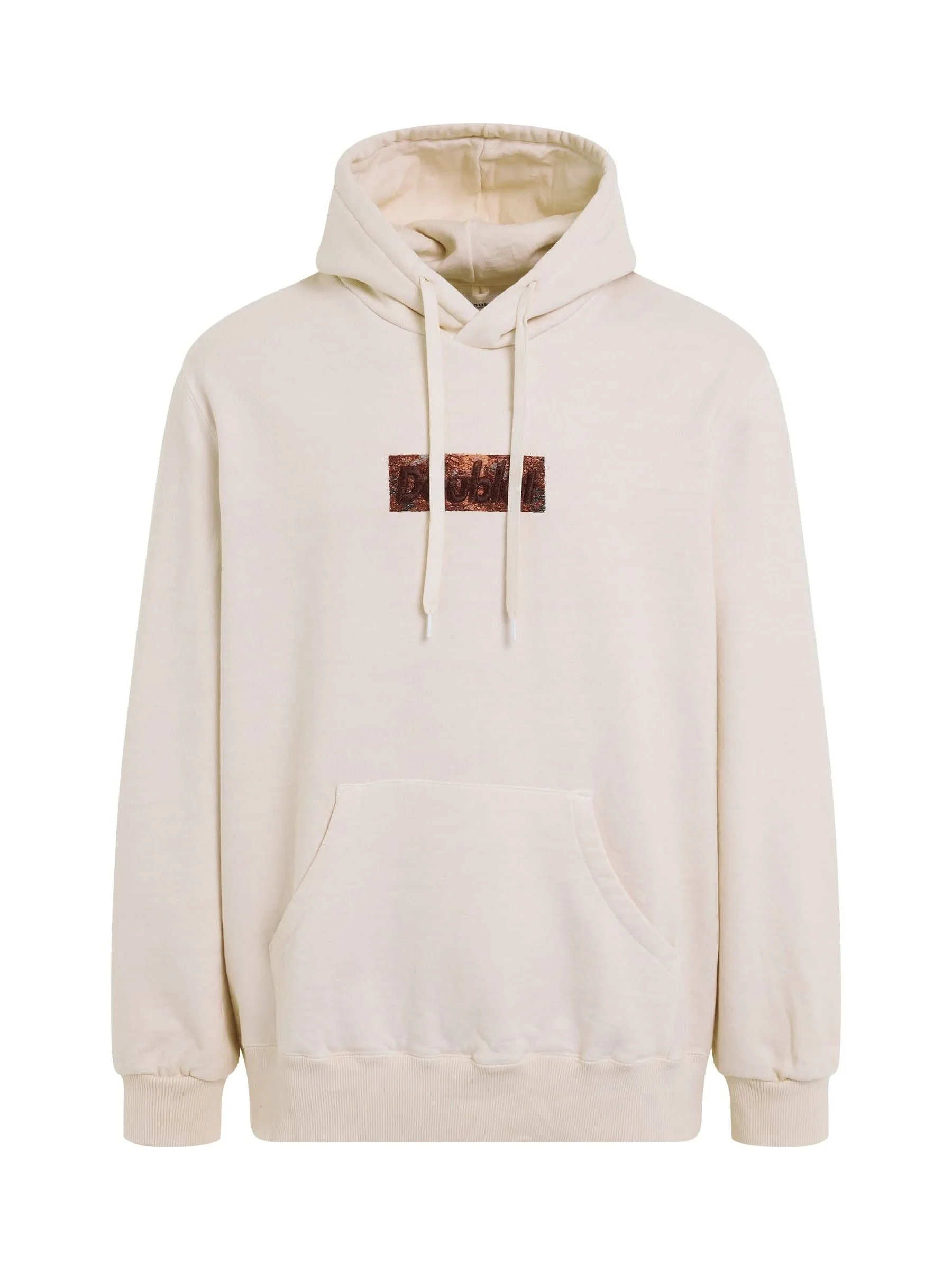 Rust Embroidery Hoodie in Ivory - 1