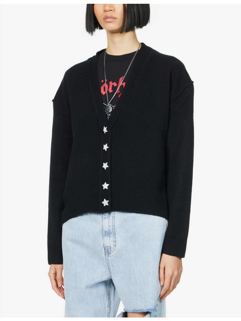 Mirka star-button cashmere cardigan - 3