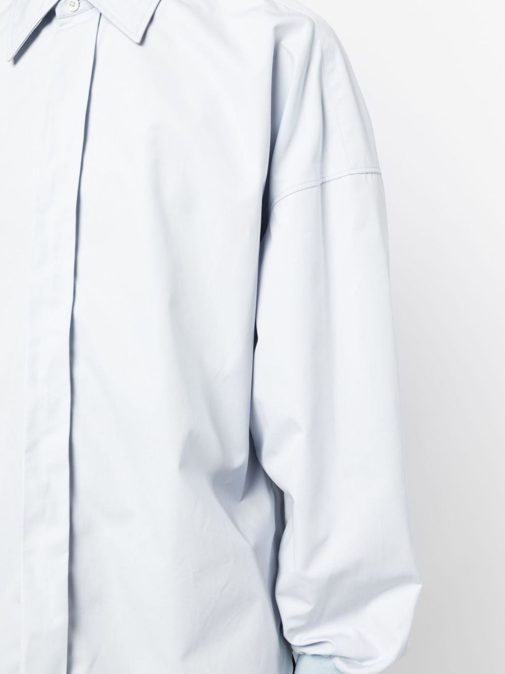 ribbed-cuff silk-blend shirt - 5