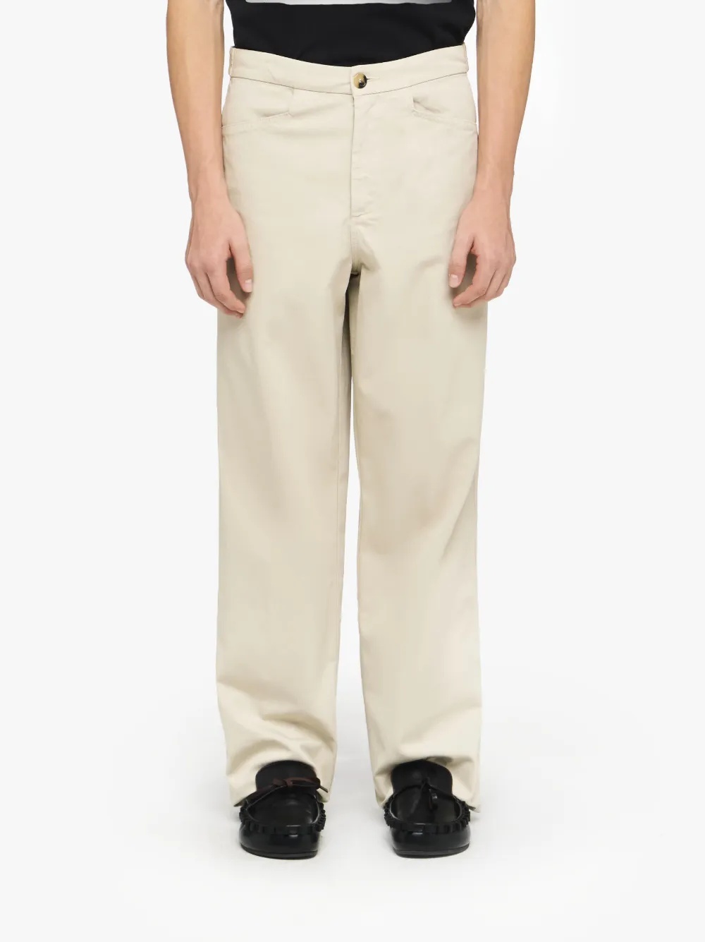 STRAIGHT LEG TROUSERS WITH BUTTON DETAIL - 2