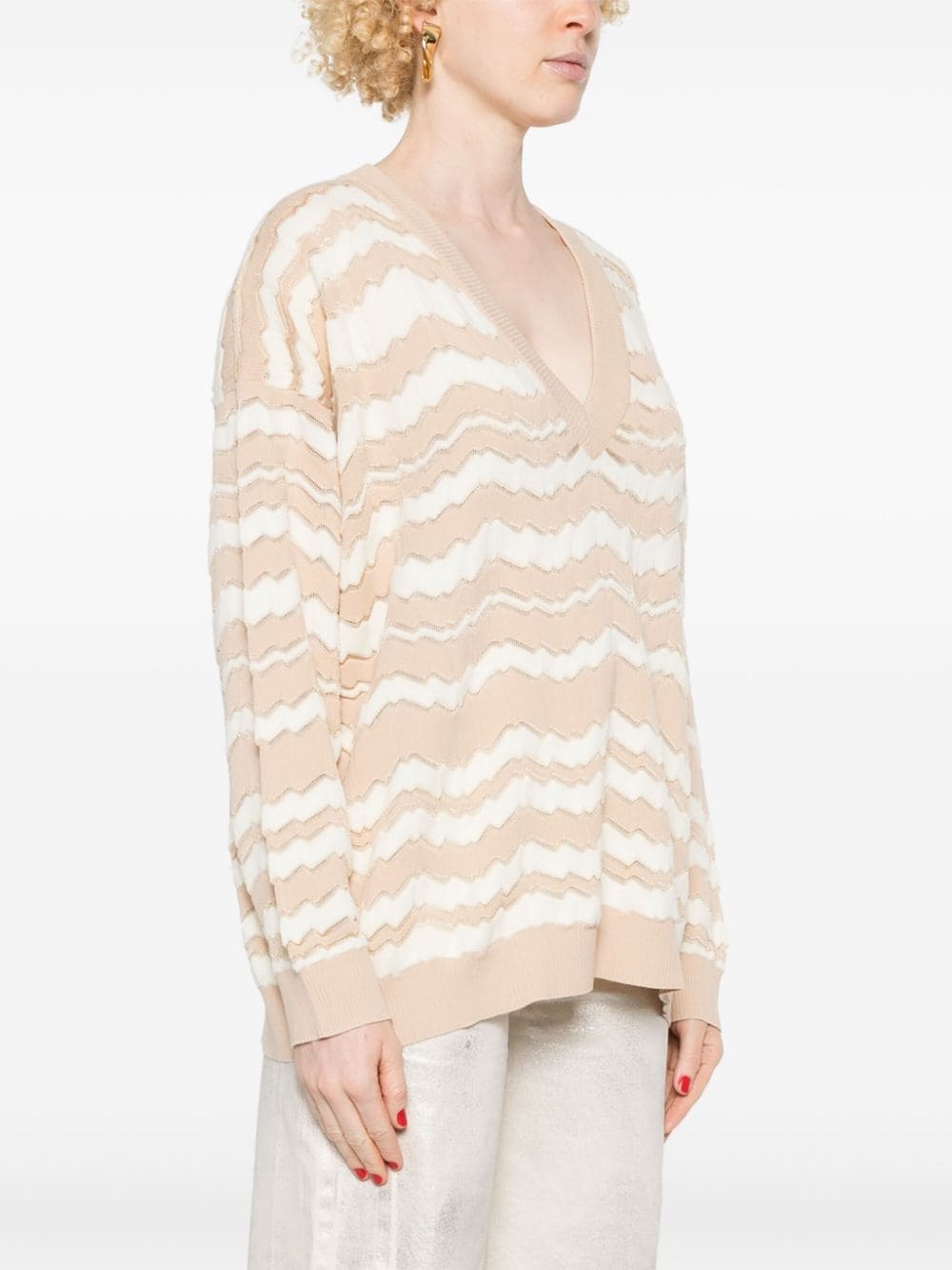 zigzag-woven sweater - 3