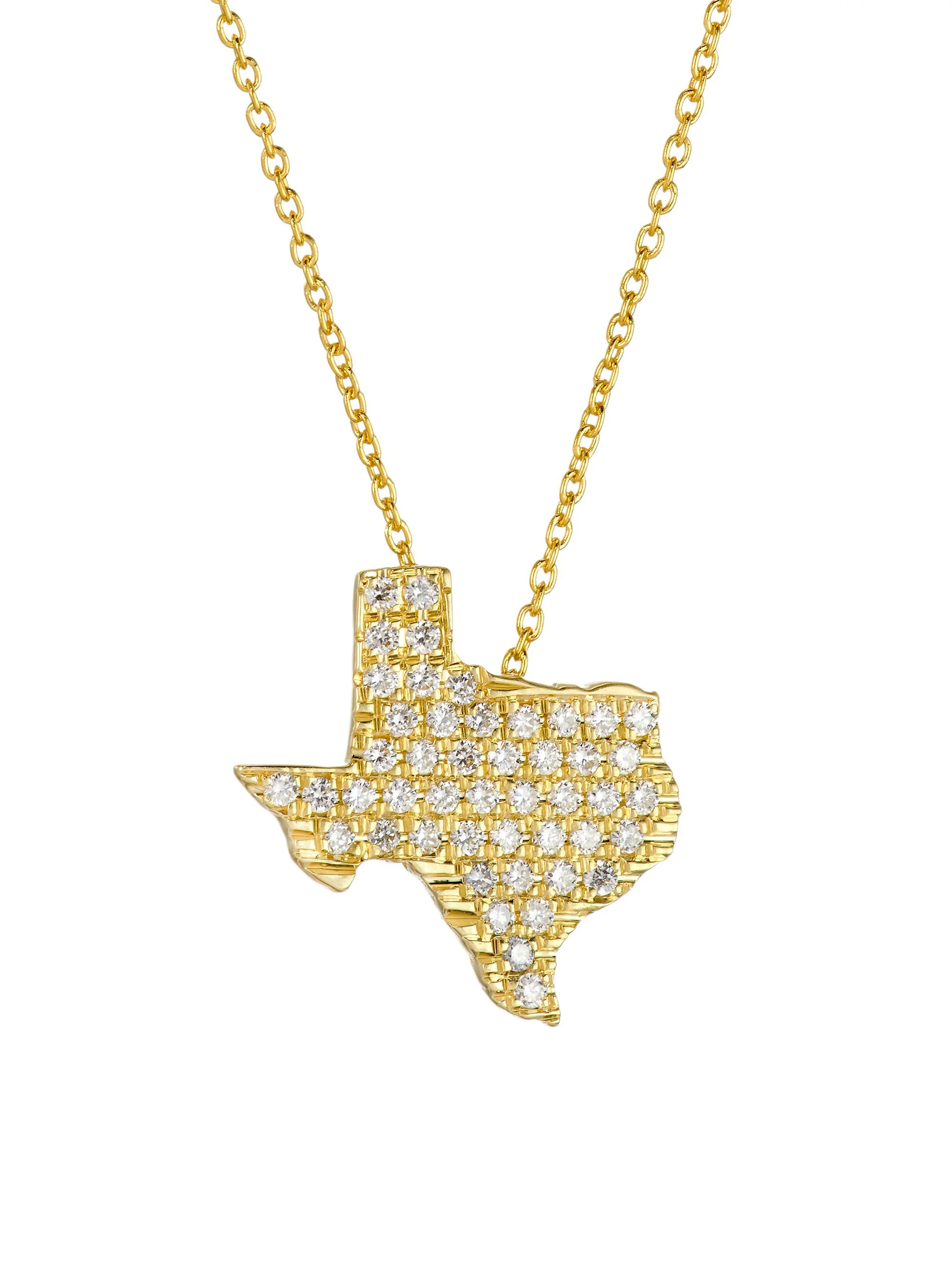 Women's 18K Yellow Gold & 0.28 TCW Diamond Texas Necklace - Gold - 1
