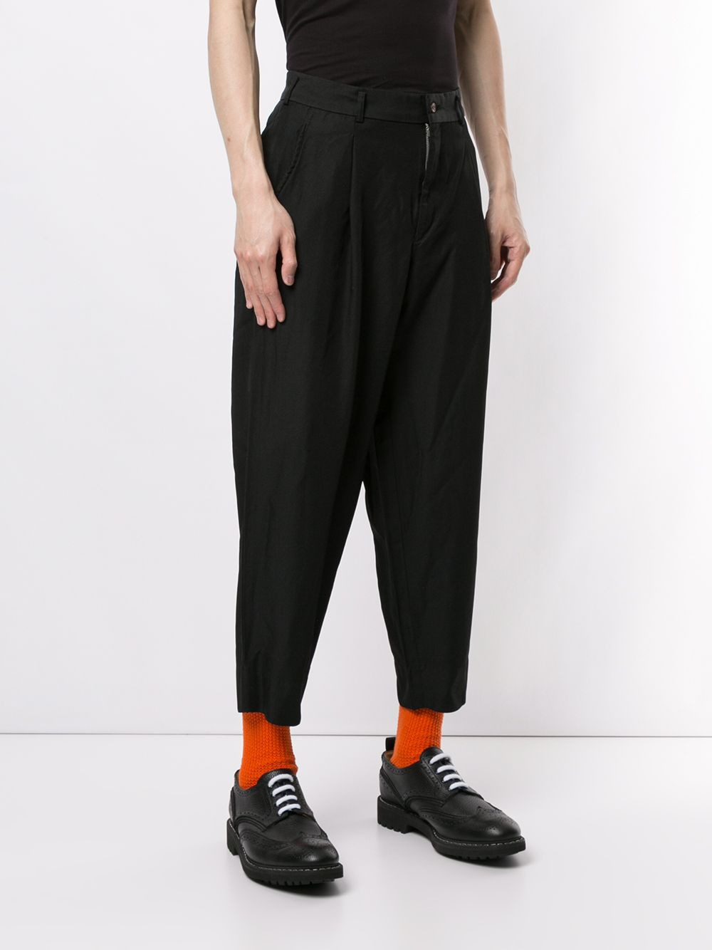 cropped tapered-leg trousers - 3