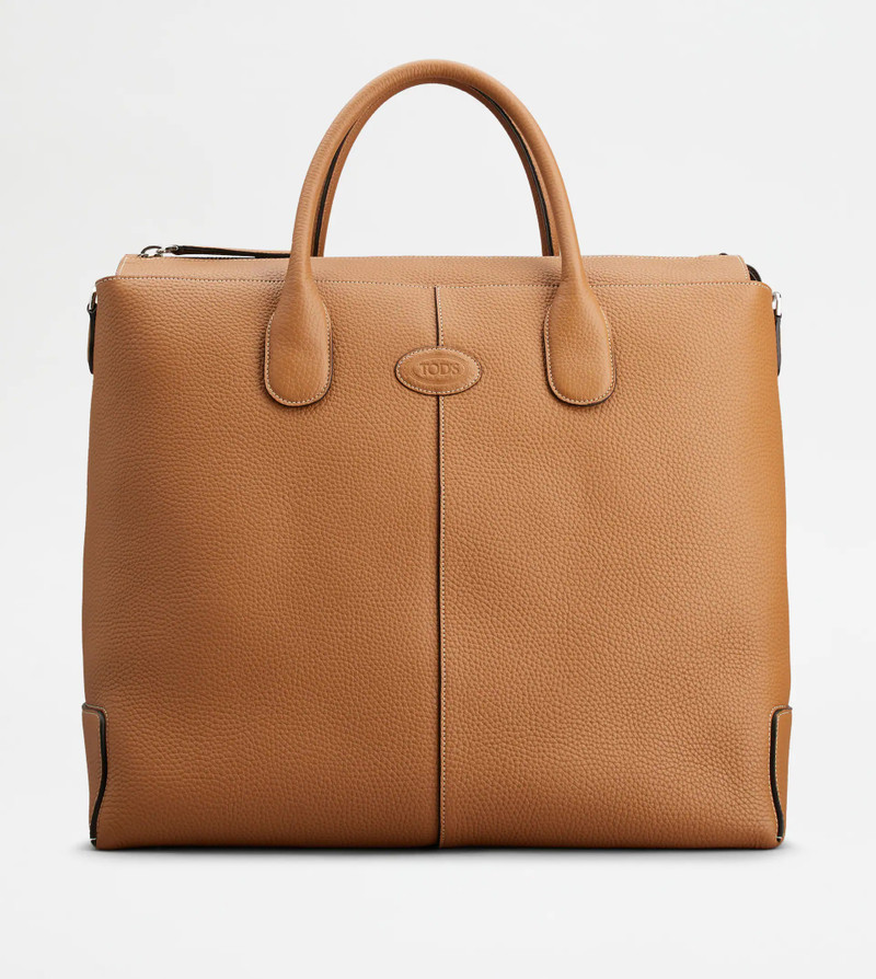 TOD'S DI BAG TRAVEL BAG IN LEATHER - BROWN 1