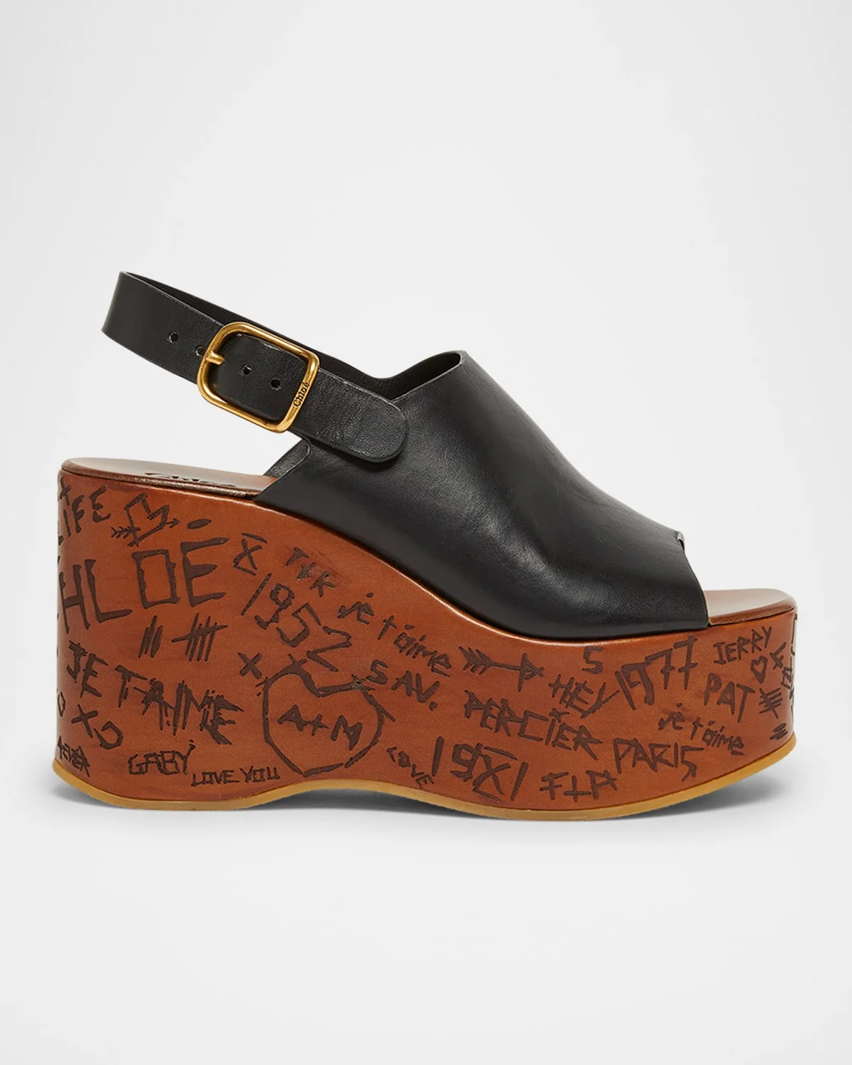 Maxime Leather Slingback Platform Sandals - 1